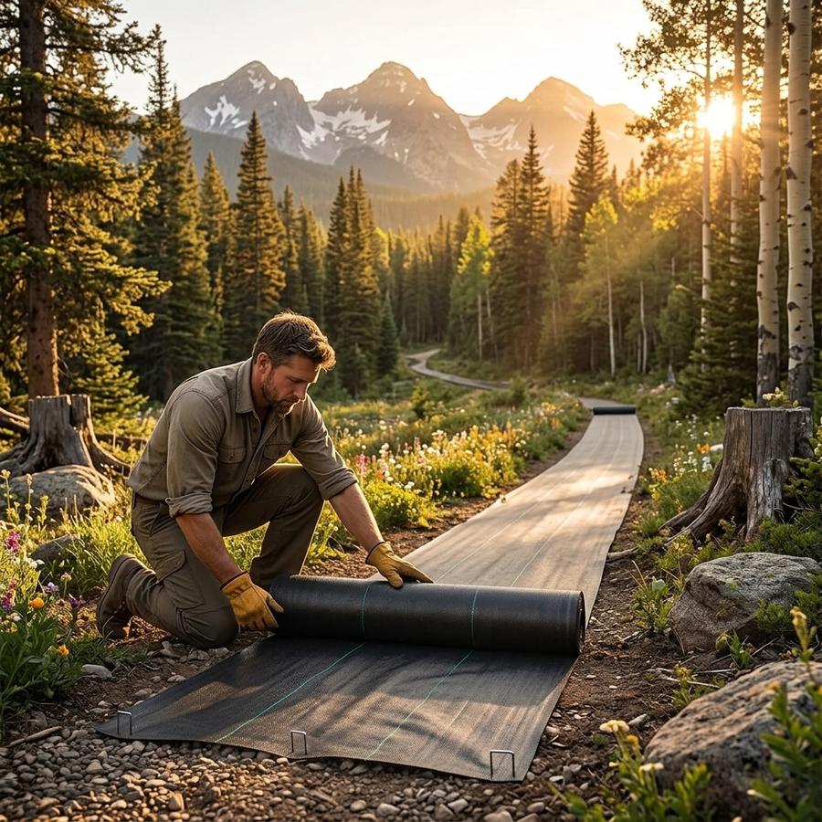 Weed barrier fabric installation guide for gravel paths